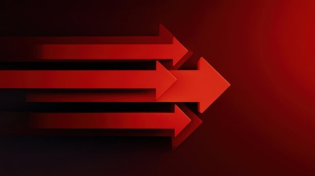Abstract design with horizontal red arrows on dark gradient background,