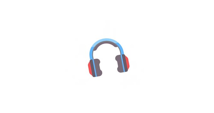 Animated headphone icon for audio Ideal for music designs sound themes music branding headphone promotions and entertainment graphics.