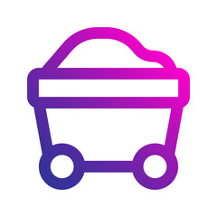 mining cart gradient icon