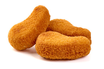 Chicken Nuggets, Fried Poultry Snack, isolated on white background