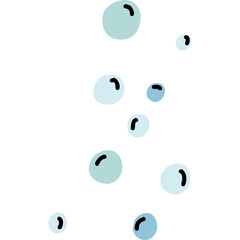 Abstract Illustration of Blue Bubbles on a Clean White Background for Visual Aesthetics