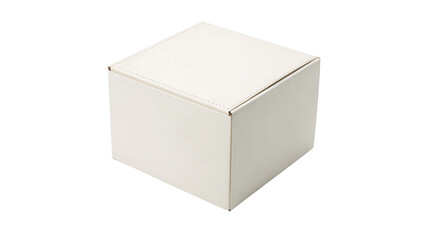 Simple white square box with a plain design suitable for various storage needs and gift wrapping on a transparent background