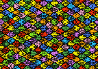 illustration of an abstract, wavy, seamless pattern