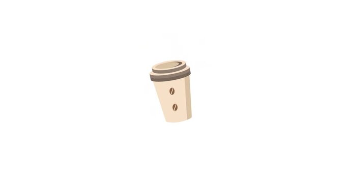 Animated packing coffee cup icon for coffee Ideal for cafe designs beverage themes kitchen branding coffee cup promotions and gastronomy graphics.