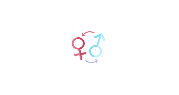 Animated sex assignment icon for social justice Ideal for diversity designs identity themes social branding sex assignment promotions and inclusive graphics.