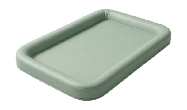 Cushioned changing pad with a wipeable surface for easy cleaning after diaper changes.