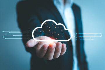 Cloud computing services solutions it technology business data storage network security concept online