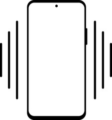 Phone vibration icon, ringtone symbols. Phone ring with vibration. Outline line drawing modern smartphone. Smartphone sound profile, vibration mode icon set for app and ui. Vector illustration.