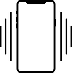 Phone vibration icon, ringtone symbols. Phone ring with vibration. Outline line drawing modern smartphone. Smartphone sound profile, vibration mode icon set for app and ui. Vector illustration.