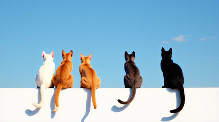 silhouette of cats