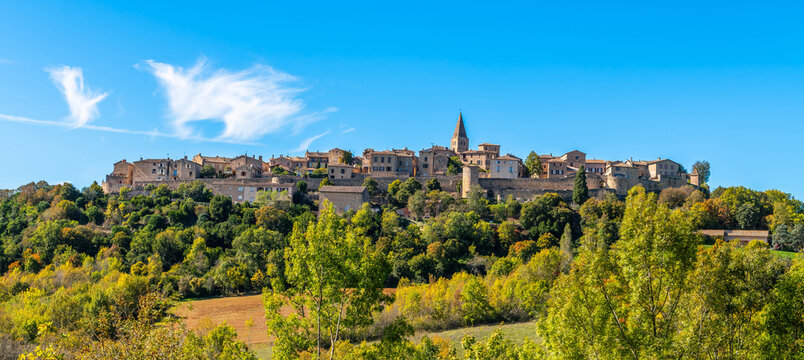 Medieval village of Puycelsi, in the Tarn department, Occitanie, France