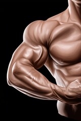 Fototapeta premium Detailed illustration of male muscular torso highlighting arm and shoulder