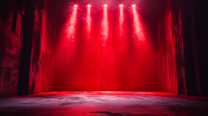  Dynamic Red Gritty Spotlight Stage – WWE-Style Edged Background with Intense Lighting