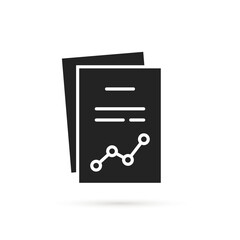 graph with increase trend on black document icon