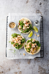 Chicken sandwiches with peanut and lime