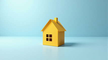Minimalistic Paper House on Light color Background