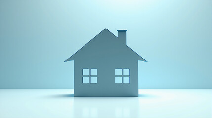 Minimalistic Paper House on Light color Background