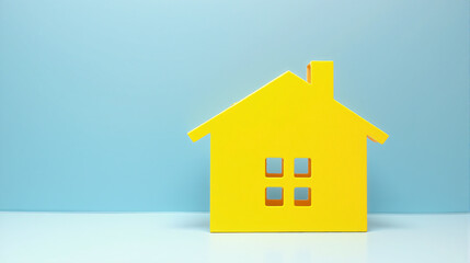 Minimalistic Paper House on Light color Background