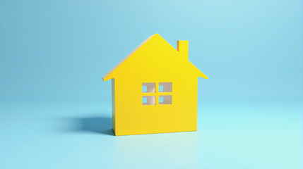 Minimalistic Paper House on Light color Background