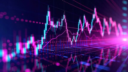 Abstract Financial Chart - Data Analysis and Market Trends Visualization.