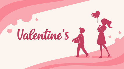 Pink gradient banner with bold sans-serif typography, modern minimal Valentine’s design for card.
