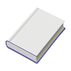 Minimal White Book Mockup on Transparent Background.