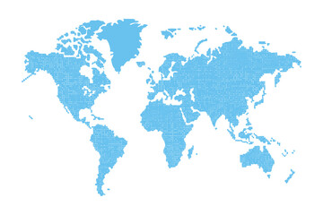 Minimalist World Map Line Art Illustration