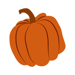 Classic round pumpkin icon. Ideal for fall, harvest, Halloween, and Thanksgiving decor designs