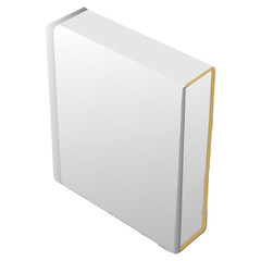 Minimal White Book Mockup on Transparent Background.