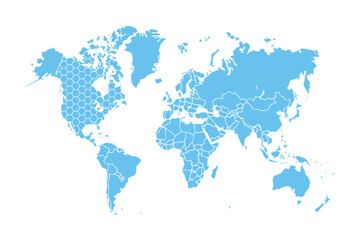 Minimalist World Map Line Art Illustration