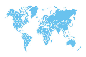 Minimalist World Map Line Art Illustration