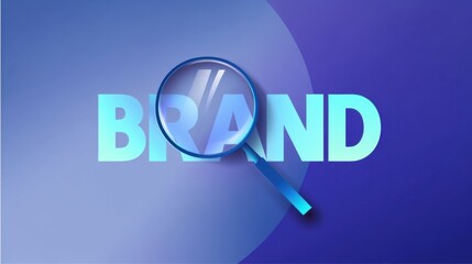 The word BRAND in bold white letters with gradient effect and inkingeeper illusion,