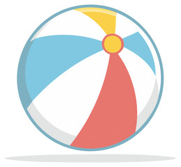 Inflatable beach ball colored segments summer fun colorful design