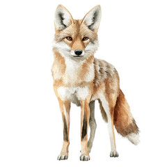 Obraz premium Coyote watercolor art on transparent background