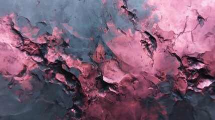 Naklejka premium Dynamic interplay of rough gray layers and glowing pink accents creates a striking abstract texture.