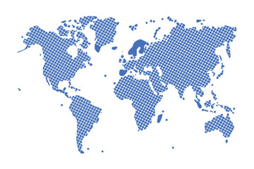 Fototapeta premium Minimalist World Map Line Art Illustration