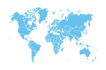 Minimalist World Map Line Art Illustration