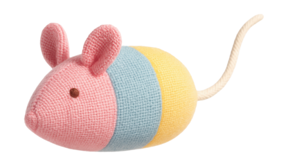 A catnip-filled fabric mouse teaser, perfect for solo play in your cat's space.