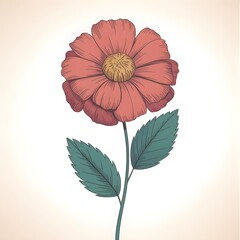 vector illustration of orange  poppy flower