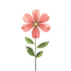 illustration of a pink flower on white background