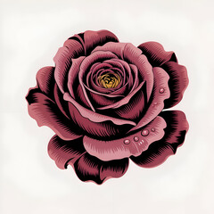 red rose vintage style