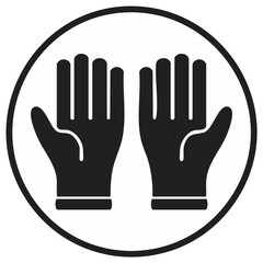 Mandatory Hand Protection Gloves Sign Personal Protective Equipment Vector Icon