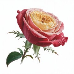rose with pink and red petals