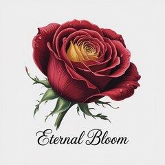 red rose on a white background