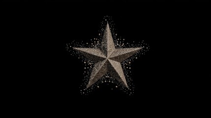 Obraz premium glittering 3d star icon centered on solid black background