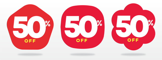 50% off, price, tag, payment, promo, value, sticker, purchase, commercial, sale, market, shop, percent, liquidation, offer, discount. Icon, set, vector, special day