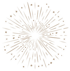 Obraz premium Starburst Radiating Lines and Stars in a Vintage Style Bursting with Energy and Celebration