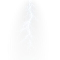 Dark storm illustration with minimal lightning, glowing thunderbolt, textured vector elements, night sky with moon, rain effects, transparent background, and atmospheric electricity motion.