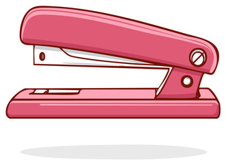 Pink stapler illustration isolated against a white background