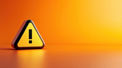 A yellow warning triangle with black edges encloses an exclamation mark,